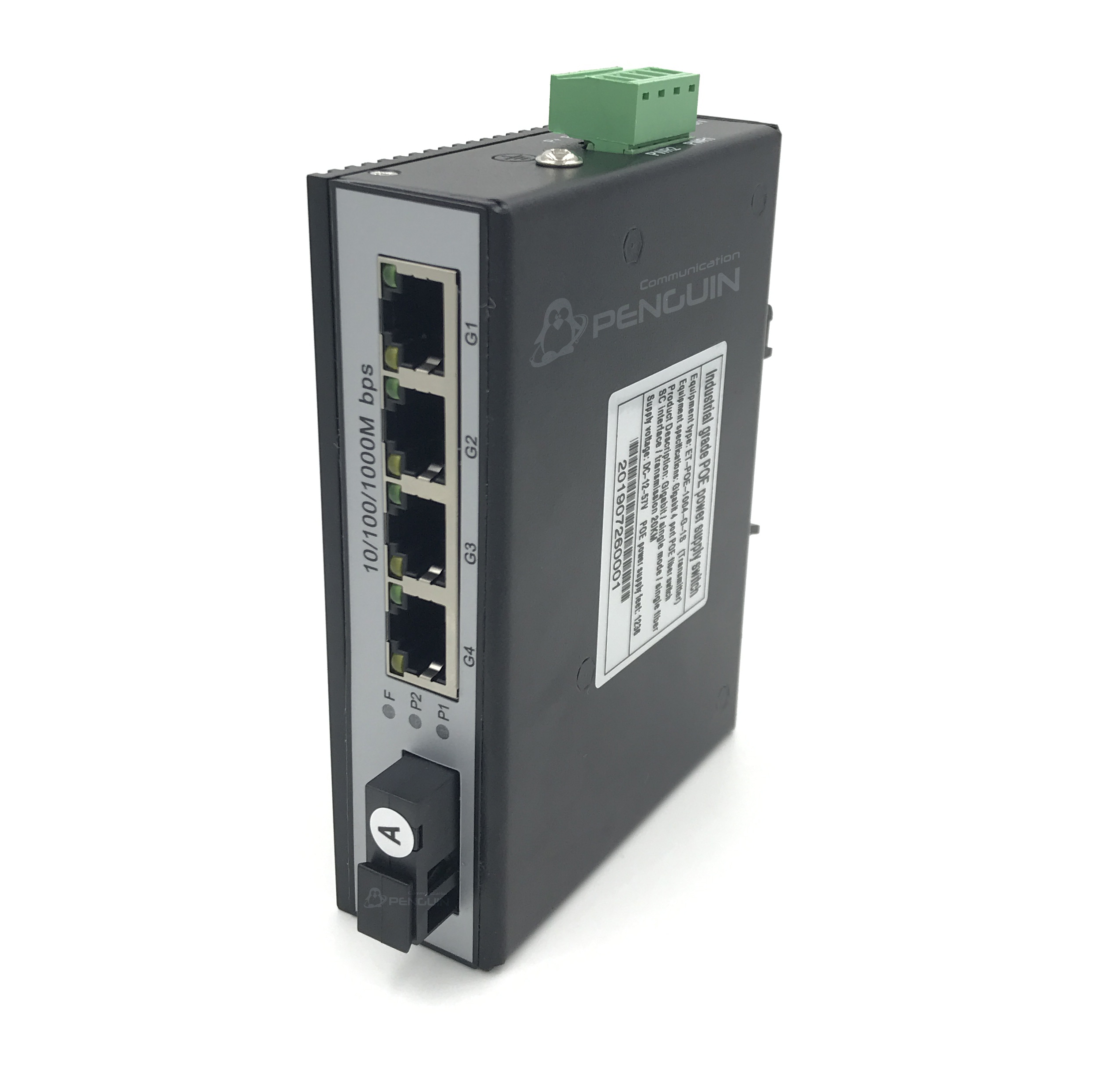 Gigabit Industrial POE Switch 4 PORT - Fiber Up Link